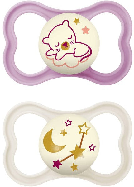 bamed baby italia mam air night succhietto 16 mesi silicone femmina 2 pezzi mam ean 9001616840388