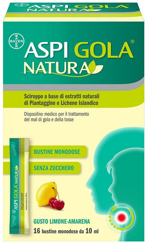 bayer aspi gola natura 16 bustine monodose da 10 ml aspi gola ean 8000560990553