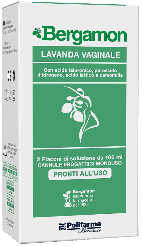 bergamon lavanda vaginale bergamon 2 flaconi da 100 ml 2 cannule erogatrici monouso bergamon ean 8056772952254