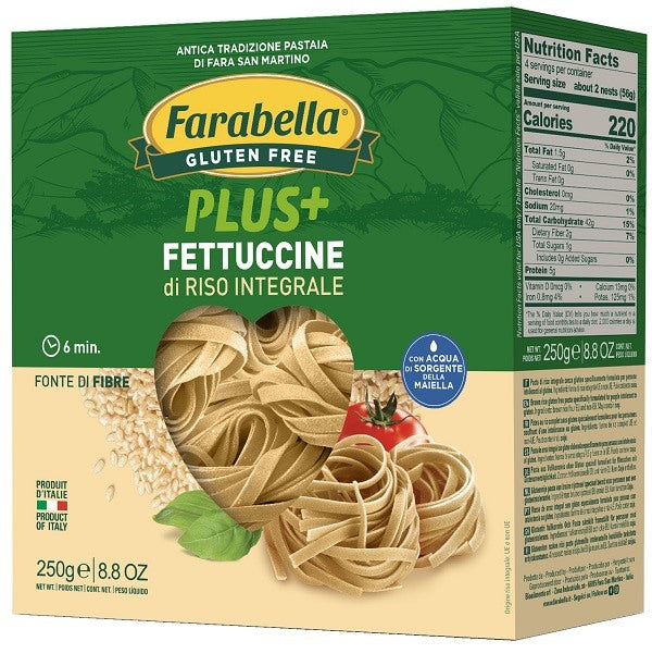 bioalimenta farabella fettuccine riso integrale plus 250 g farabella ean 8056774004180