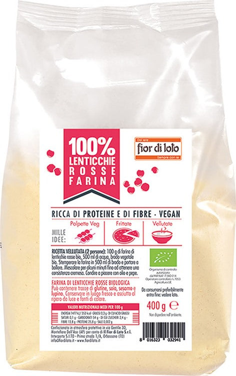 biotobio fior di loto farina di lenticchie rosse bio 400 g biotobio ean 8016323032941