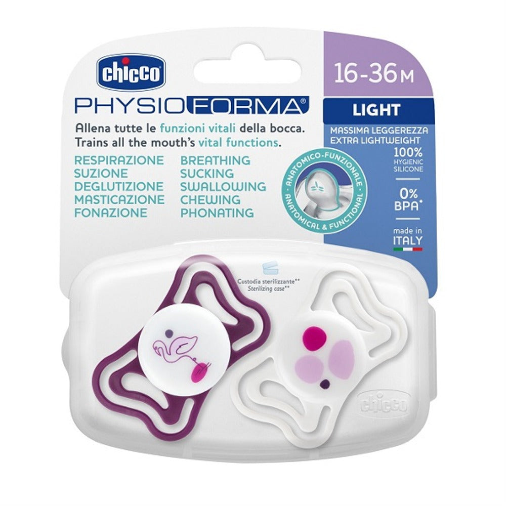 chicco chicco succhietto light rosa silicone 16 36m 2 pezzi chicco ean 8058664186051