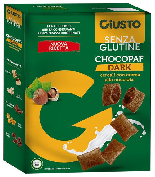 contecom linea giusto giusto senza glutine chocopaf dark 250 g giusto ean 8058481483678