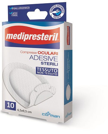 corman garza compressa oculare medipresteril adesiva tnt 65x95cm 10 pezzi medi presteril ean 8016867000918