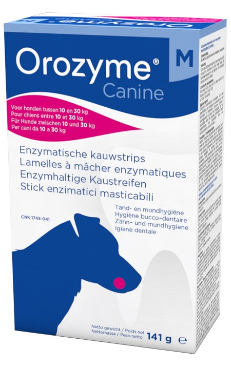 ecuphar italia orozyme canine strisce enzimatiche masticabili per cani di taglia media orozyme ean 5420045701321