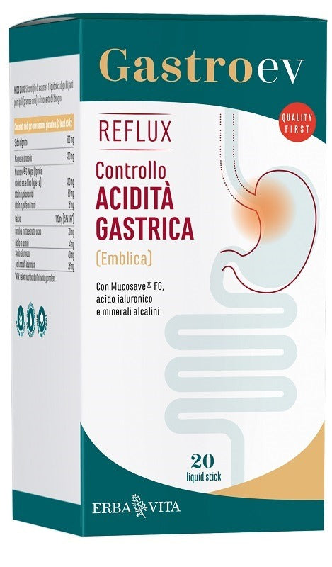 erba vita gastro ev reflux 20 stick da 12 ml erba vita ean 8056992945722