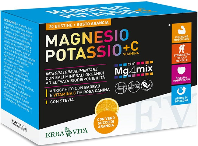 erba vita group magnesio potassio c vitamina gusto arancia 20 bustine da 38 g erba vita ean 0767787928940