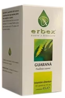 erbex guarana 100 capsule 430mg erbex ean 8013710023209