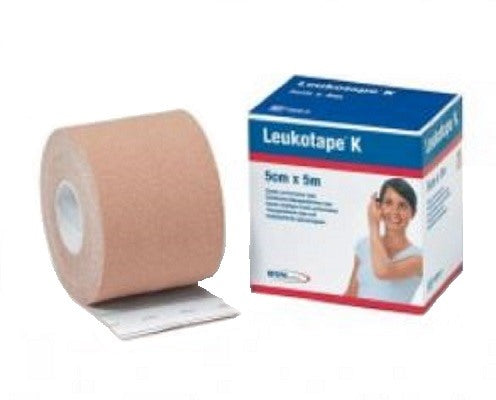 essity italy spa benda adesiva leukotape k per taping fisioterapico larghezza 5 cm lunghezza 5 m color carne in rotolo leukotape ean 4042809203240