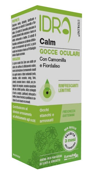 eurospital gocce oculari rinfrescanti sterilens idra calm camomilla e fiordaliso 10 ml sterilens
