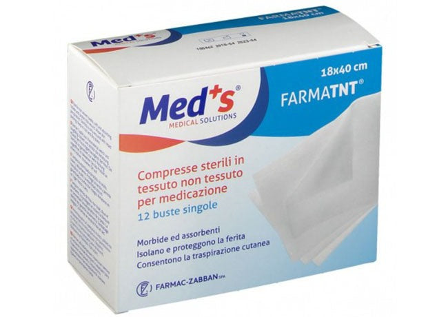 farmac zabban garza compressa meds tessuto non tessuto 18x40cm 12 pezzi meds ean 8000246003973