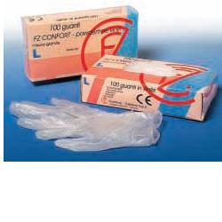 farmac zabban guanto in vinile confort misura large antiaderente biocompatibile utilizzabile anche a contatto con sostanze alimentari 100 pezzi meds ean 8000246000484