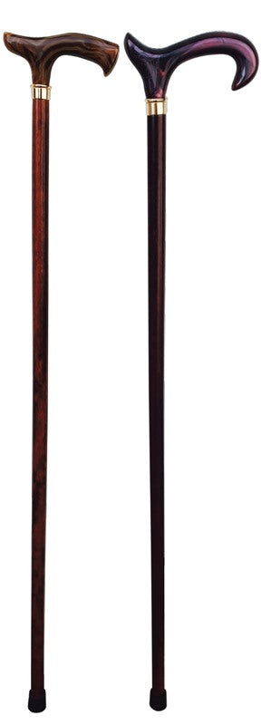 farmacare bastone legno uomo impugnatura fisiologica marmorizzato legno scuro farmacare