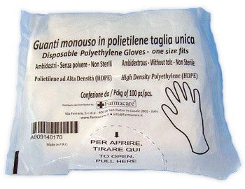 farmacare guanto monouso in pvc misura unica 100 pezzi farmacare