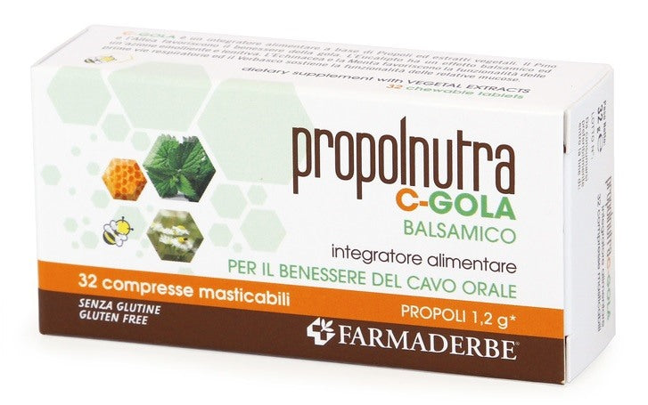 farmaderbe srl propolnutra c gola balsamico 32 compresse masticabili farmaderbe ean 8058456780221