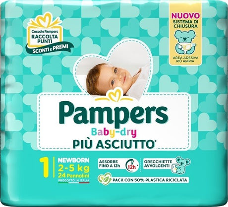fater babycare pampers baby dry pannolino newborn 24 pezzi pampers ean 8001480307773