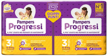 fater babycare pampers progressi pannolino midi pacco doppio 54 pezzi pampers ean 8001480307131