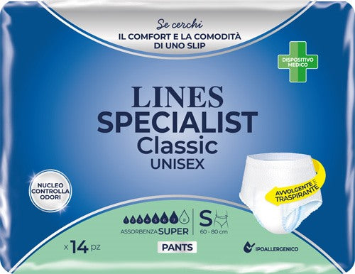 fater pannolone a mutanda lines specialist classic pants super s 14 pezzi lines ean 8001480502383