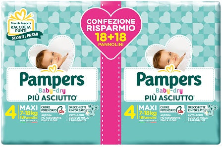 fater spa pampers baby dry pannolini duo downcount maxi 36 pezzi pampers ean 8001480305601