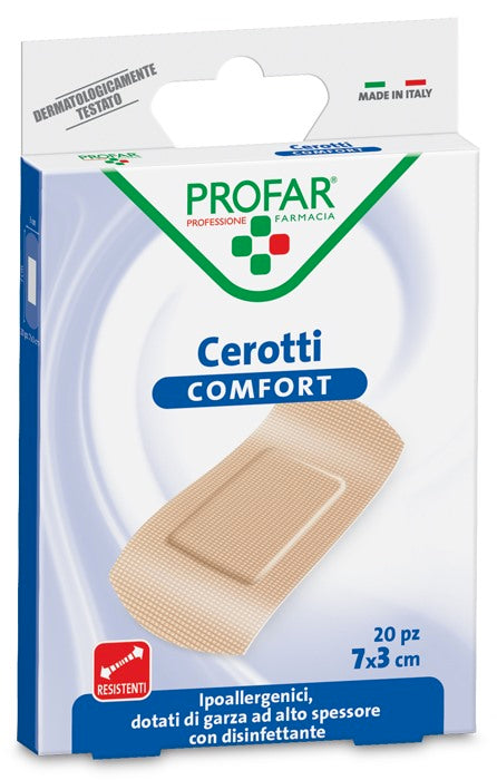 federfarma co comfort cerotto grande 7x3 cm profar 20 pezzi profar