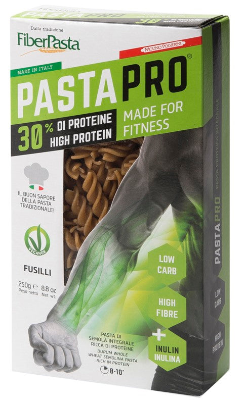 fiberpasta pastapro fusilli integrali 30 proteine 250 g ean 8008647000515