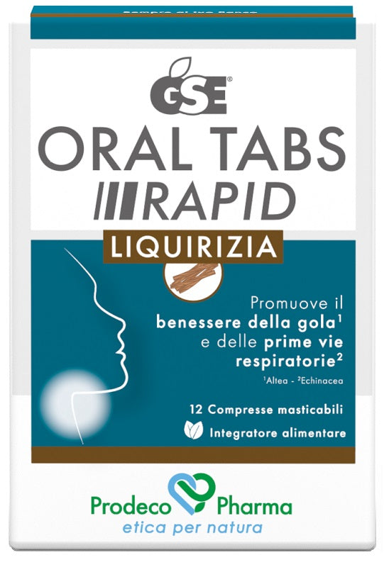 gse gse oral tabs rapid liquirizia 12 compresse da 15 g gse ean 8057968092327