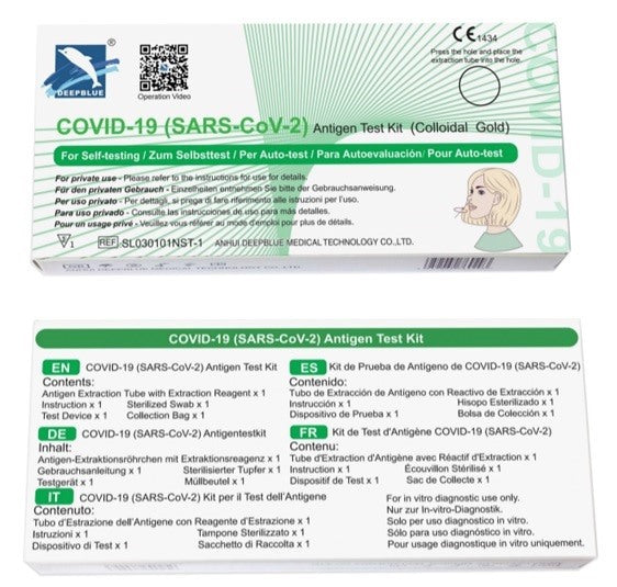 leading med test antigenico rapido covid 19 deepblue autodiagnostico determinazione qualitativa antigeni sars cov 2 in tamponi nasali mediante immunocromatografia ean 6952062772217