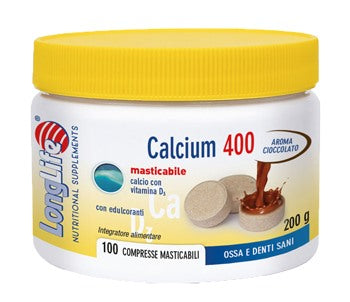 longlife longlife calcium cacao 100 compresse 400 mg long life ean 8054521000560