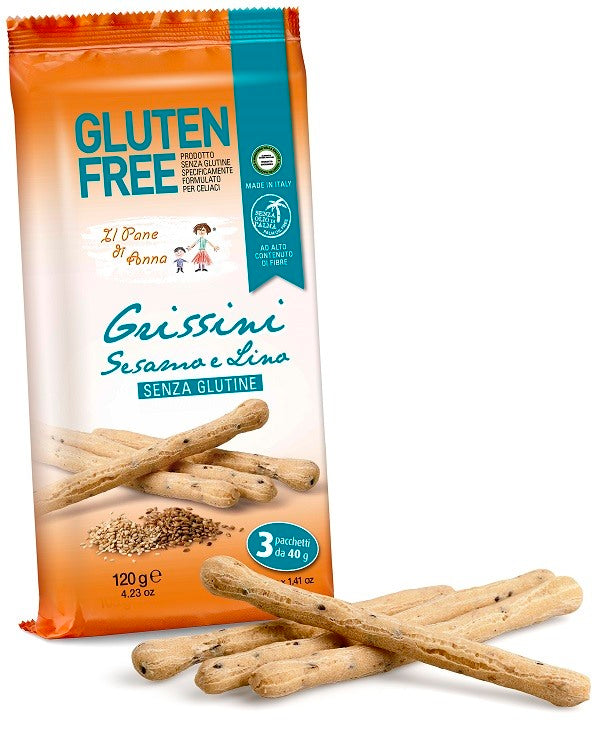 molino rivetti pietro il pane di anna grissini con sesamo e lino senza latte 3 pezzi x 40 g pane anna ean 8032636193551