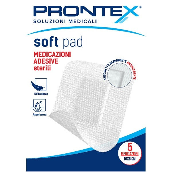 nessuno medicazione adesiva sterile prontex soft pad 10x6 cm 5 pezzi ean 8057018293810