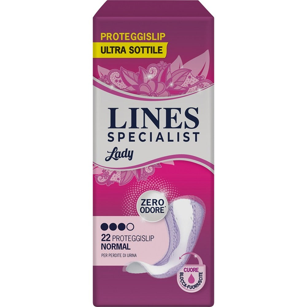 nessuno proteggislip per incontinenza urinaria lines specialist lady light normal ultra sottile 22 pezzi ean 8001480410039