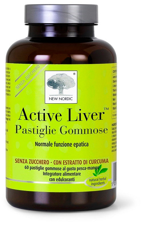 new nordic active liver 60 pastiglie gommose senza zucchero gusto pescamango new nordic ean 5021807007295