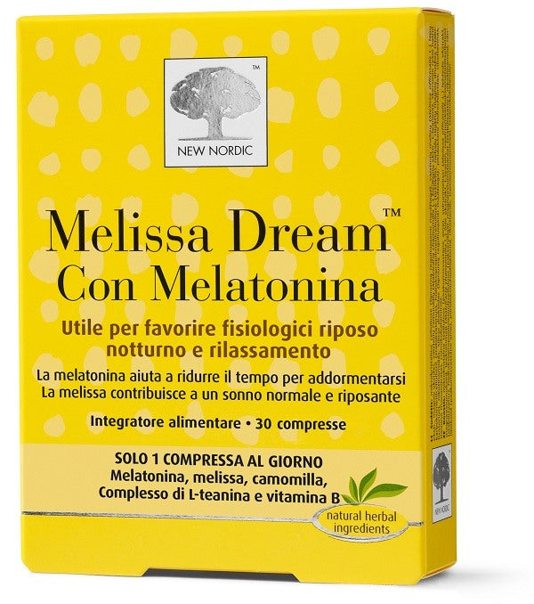 new nordic srl melissa dream con melatonina 30 compresse new nordic ean 5021807006519