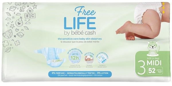 ontex freelife by bebecash midi taglia 3 4 9 kg girovita 35 56 cm 52 pezzi ean 5411416057178