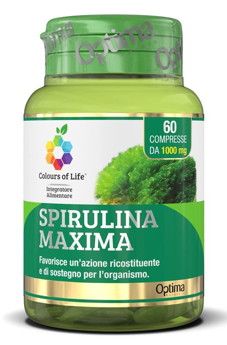 optima naturals colours of life spirulina maxima 60 compresse 1000 mg colours of life ean 8052432433040