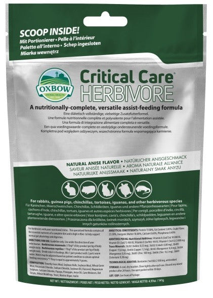 oxbow animal health critical care herbivore 141 g oxbow animal health ean 0744845701035