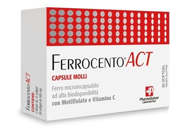 pharmasuisse laboratories ferrocento act 30 capsule molli ferrocento ean 80989745