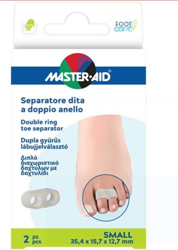 pietrasanta pharma separatore dita master aid footcare con anello doppio small 2 pezzi c10 ean 8032956147517