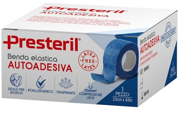 presteril benda elastica autoadesiva latex free presteril cm 25x45 m tesi blu presteril ean 8016867019484