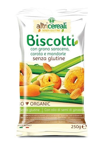 probios societa benefit altricereali biscotti di grano saraceno con carota e mandorle bio 250 g probios ean 8018699017072