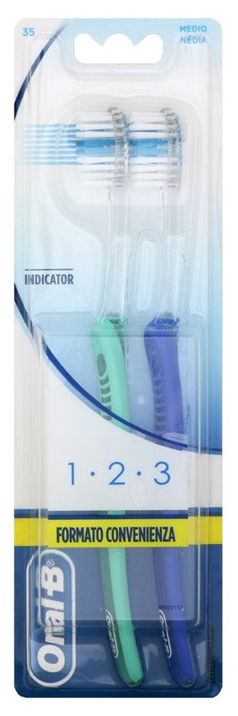 procter gamble oralb 123 indicator spazzolino manuale setole 35 medie 2 pezzi oral b ean 3014260846466
