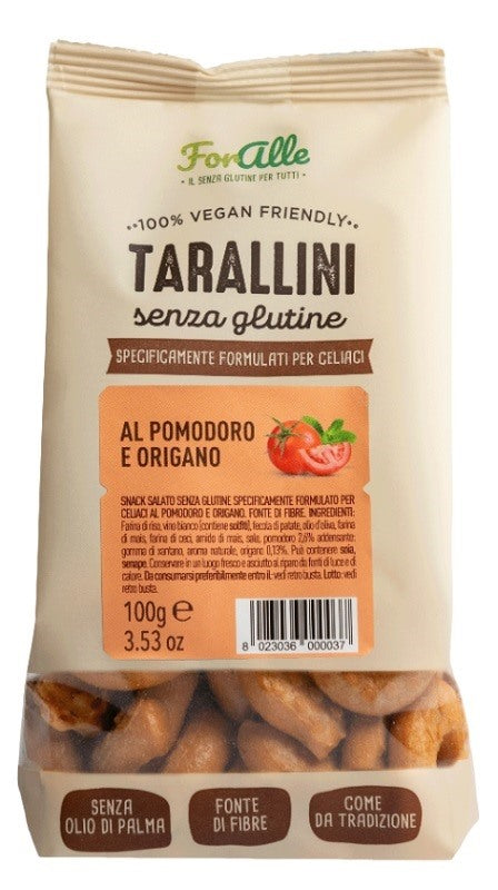 re food foralle tarallini pomodoro e origano 100 g ean 8023036000037