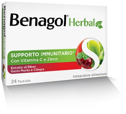 reckitt benckiser h it benagol herbal menta e ciliegia 24 pastiglie benagol ean 8056860825958