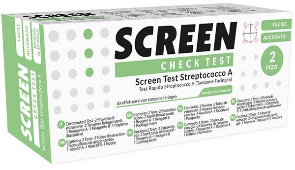 screen italia screen test rapido streptococco tampone faringeo 2 pezzi screen italia ean 8059015832931