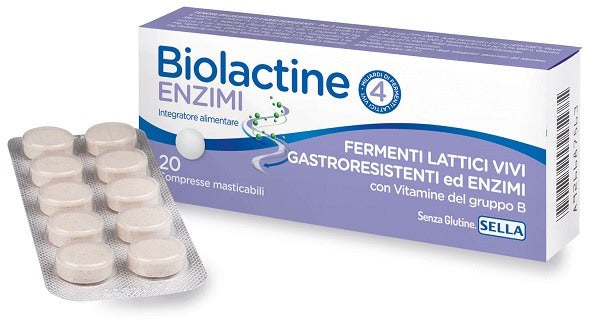 sella biolactine enzimi 20 compresse nuova formula biolactine ean 8032632600138