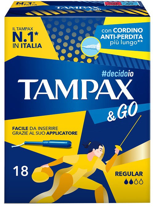 tampax tampax go regular 18 pezzi tampax ean 8001480411456