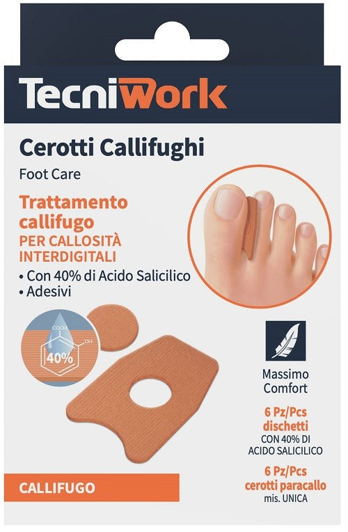 tecniwork cerotto callifugo interdigitale 6 pezzi 6 dischetti tecniwork ean 8023568279598