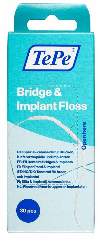 tepe prodotti ig orale tepe filo ponti impianti tepe bridge implant floss 30 pezzi tepe ean 7350121257061