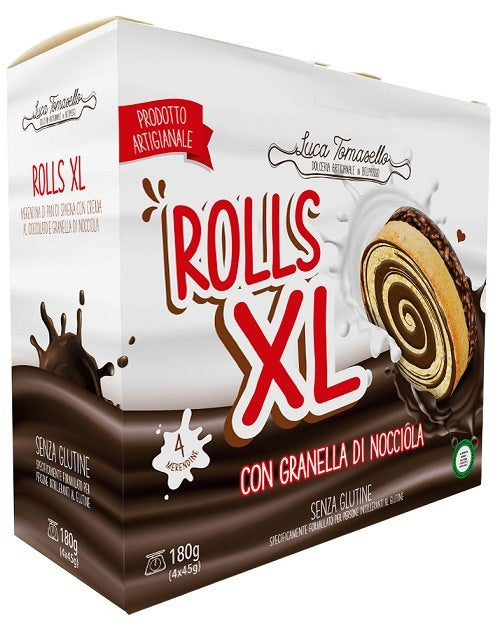 tomasello luca rolls xl merendina pan di spagna granella nocciola 180 g ean 8055060380458