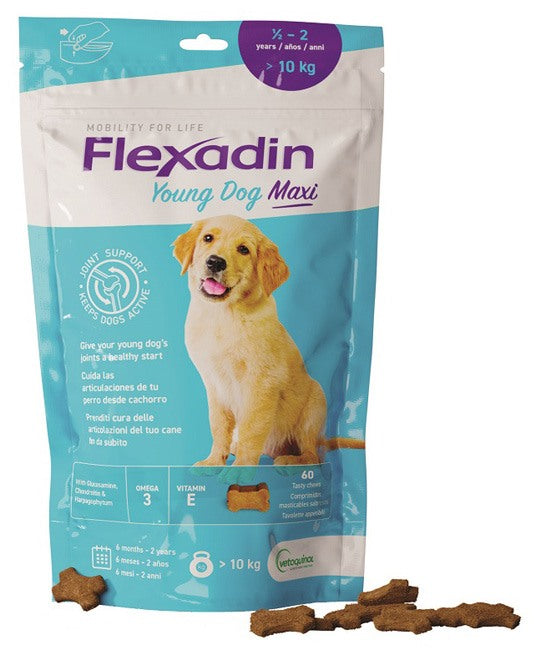 vetoquinol italia flexadin young dog maxi 60 tavolette appetibili flexadin ean 3605874644083